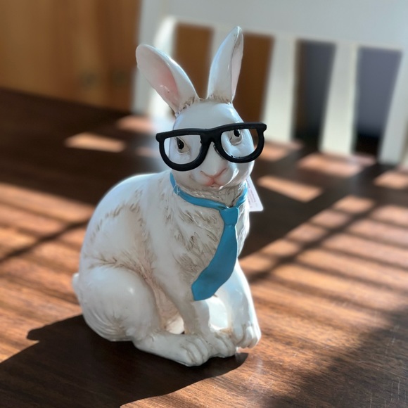 New Transpac 9” nerdy hipster bunny Easter decor - Picture 1 of 2
